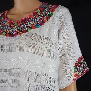 Authentic huipil from Coban Guatemala White